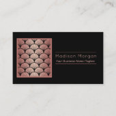 Roos Gouden Schelp QR Code Sjabloon Visitekaartje (Voorkant)