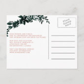 Roos gouden script Floral uitgesteld wijzigen van Aankondigingskaart (Achterkant)