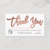 Roos gouden script foto logo orde dank u visitekaartje (Voorkant)