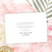 Roos gouden script pasgeboren 3 foto collage dank  bedankkaart