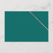 Roos gouden script streep groen bruiloft richting informatiekaartje (Achterkant)