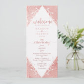 Roos gouden shimmer metallic Folie bruiloft progra Programma (Staand voorkant)