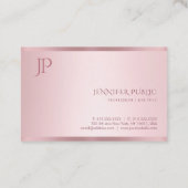 Roos gouden Sjabloon modern minimalistisch monogra Visitekaartje (Achterkant)