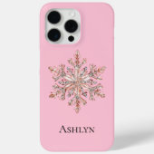 Roos Gouden Sneeuwvlok Kerstnaam Case-Mate iPhone Case (Achterkant)