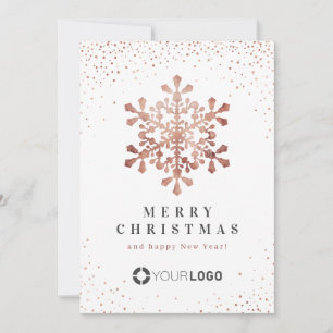 Roos Gouden Sneeuwvlok Zakelijke kerstkaarten Kaart