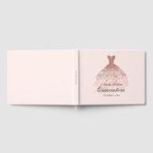 Roos Gouden Sparkle Dress Quinceanera Gastboek Gastenboek (Volledig)