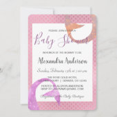Roos Gouden Sparkle Zeemeermin Baby shower Uitnodi Kaart (Voorkant)
