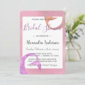 Roos Gouden Sparkle Zeemeermin Bruids Douche Uitno Kaart (Staand voorkant)