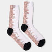 Roos Gouden Sparkly Witte Sokken (Rechts)
