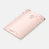 Roos gouden sterren naam elegant post-it® notes (Schuin)
