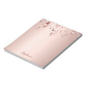 Roos gouden sterren, naam script notitieblok (Gedraaid)