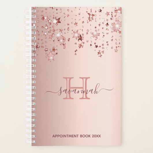 Roos gouden sterren roze planner (Voorkant)