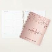 Roos gouden sterren roze Sparkle Monogram Planner (Display)