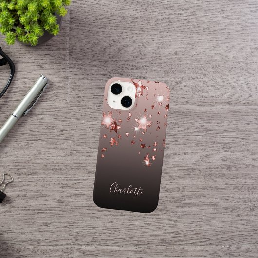 Roos gouden sterren zwarte naam Case-Mate iPhone case