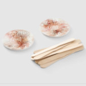 Roos gouden stof Waterverf welkom bruiloft dag Handwaaier (Niet-gemonteerd)