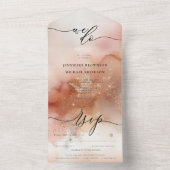 Roos gouden stof Waterverf Welkom Wij doen rsvp All In One Uitnodiging (Binnen)