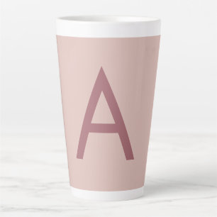 Roos Gouden Stofmoderne Monogram Initiaal Letter Latte Mok