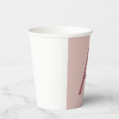 Roos Gouden Stofmoderne Monogram Initiaal Letter Papieren Bekers (Rechts)