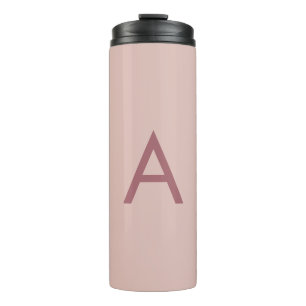 Roos Gouden Stofmoderne Monogram Initiaal Letter Thermosbeker