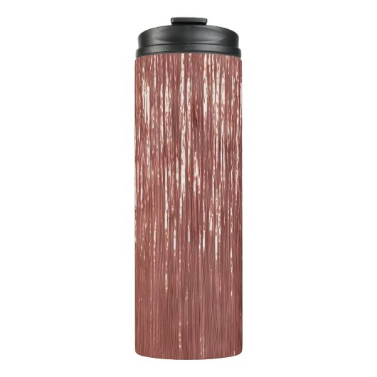 Roos Gouden Tinsel Stripes Thermosbeker (Voorkant)