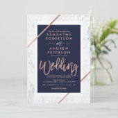 Roos gouden tipografie marmering marmering kaart (Staand voorkant)