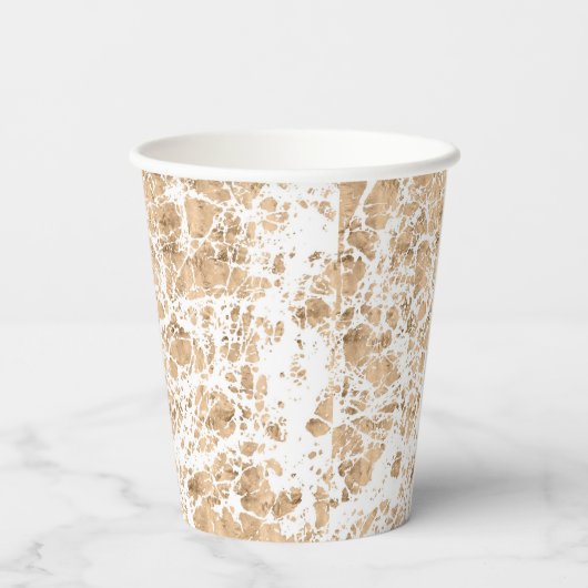 Roos gouden troebele afbeelding papieren bekers (Achterkant)