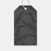 Roos gouden veer elegante bruiloft cadeaulabel (Achterkant)