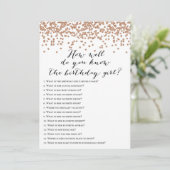 Roos Gouden Verjaardag - Wie weet Verjaardag Meisj Kaart (Staand voorkant)