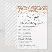 Roos Gouden Verjaardag - Wie weet Verjaardag Meisj Kaart (Voorkant / Achterkant)