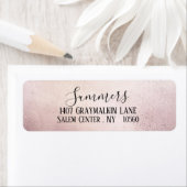 Roos gouden  Vervaagd Script Adres Etiket (Insitu)