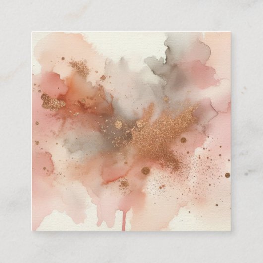 Roos Gouden Waterverf Roze Bruiloft Dank u Informatiekaartje (Achterkant)