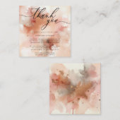 Roos Gouden Waterverf Roze Bruiloft Dank u Informatiekaartje (Voorkant / Achterkant)
