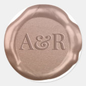 Roos gouden Wax seal Sticker monogram, (Voorkant)