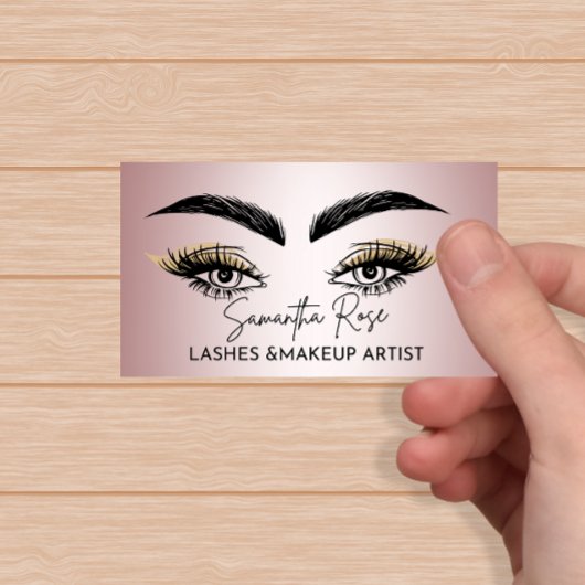 Roos gouden wimpers & wenkbrauwen artiest QR code  Visitekaartje