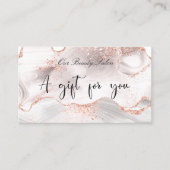 Roos gouden witte marmer cadeaubon visitekaartje (Voorkant)