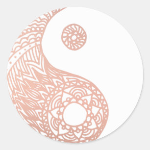 Roos Gouden Yin Yang Sticker