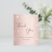 Roos gouden zilver glitter bedankt (Staand voorkant)