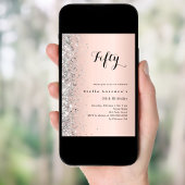 Roos gouden zilveren confetti kaart