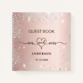 Roos gouden zilverglitter notitieboek (Voorkant)