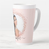 Roos gouden zwarte fotonaamscript latte mok (Rechterhoek)