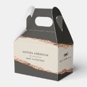 Roos gouden zwarte moderne begroting bedankdoosjes (Achterkant)