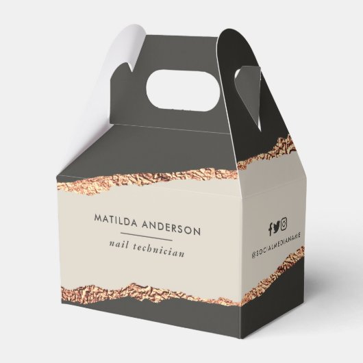 Roos gouden zwarte moderne begroting bedankdoosjes (Voorkant Zijde)