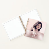 Roos gouden zwarte monogram, foto notitieboek (Binnen)