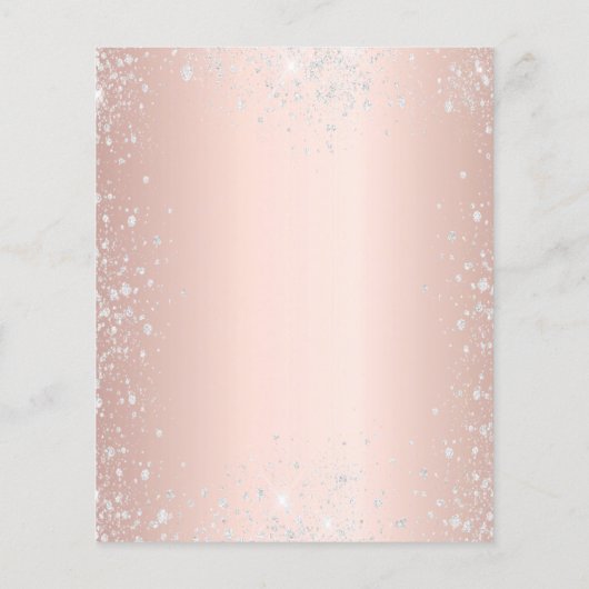 Roos gouden zwarte zilveren glitterscriptmenu (Achterkant)