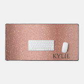 Roos goudfaux glitter bureaumat (Keyboard & Muis)