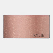 Roos goudfaux glitter bureaumat (Voorkant)