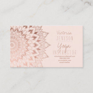 Roos goudfloraal mandala blush yoga instructeur visitekaartje
