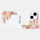 Roos goudfloranje witte naam Case-Mate iPhone case (Achterkant (horizontaal))