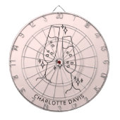 Roos goudfluitglaskaas naam partij dartbord (Voorkant)