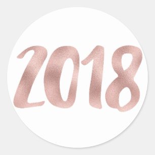 Roos goudfolie 2018 stickers, rond, klein ronde sticker